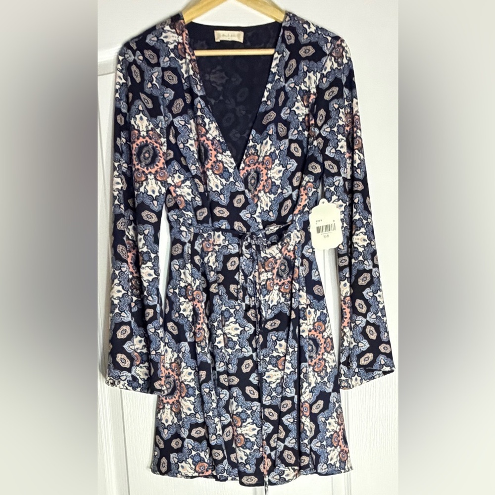 Altar'd State Multicolor Floral Long Sleeve Dress, Medium